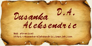 Dušanka Aleksendrić vizit kartica